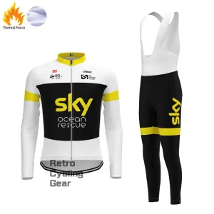 2018 sky Fleece Retro Long Cycling Kits