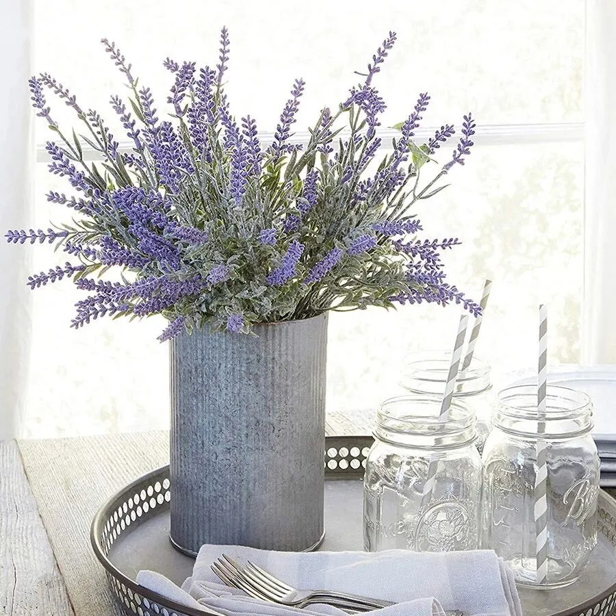 Artificial Vanilla Fake Plant Bright Lavender Has Unique Charming Fragrance Decorate Bedroom Restaurant Office Background Wall