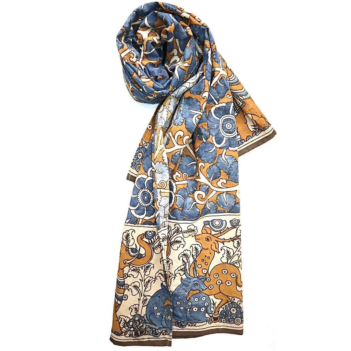 Blue Oasis – Limited Edition Hand Painted Cotton Scarf (HS0009)