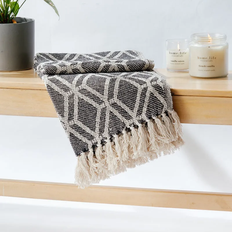 Cotton Bay Honeycomb Throw - Black