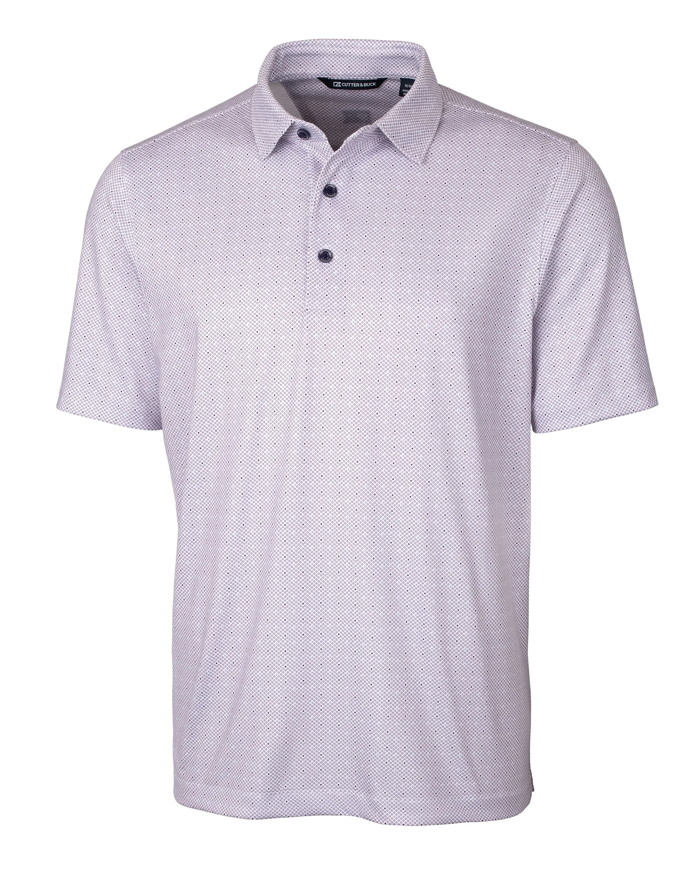 Cutter & Buck Pike Double Dot Print Stretch Mens Big and Tall Polo