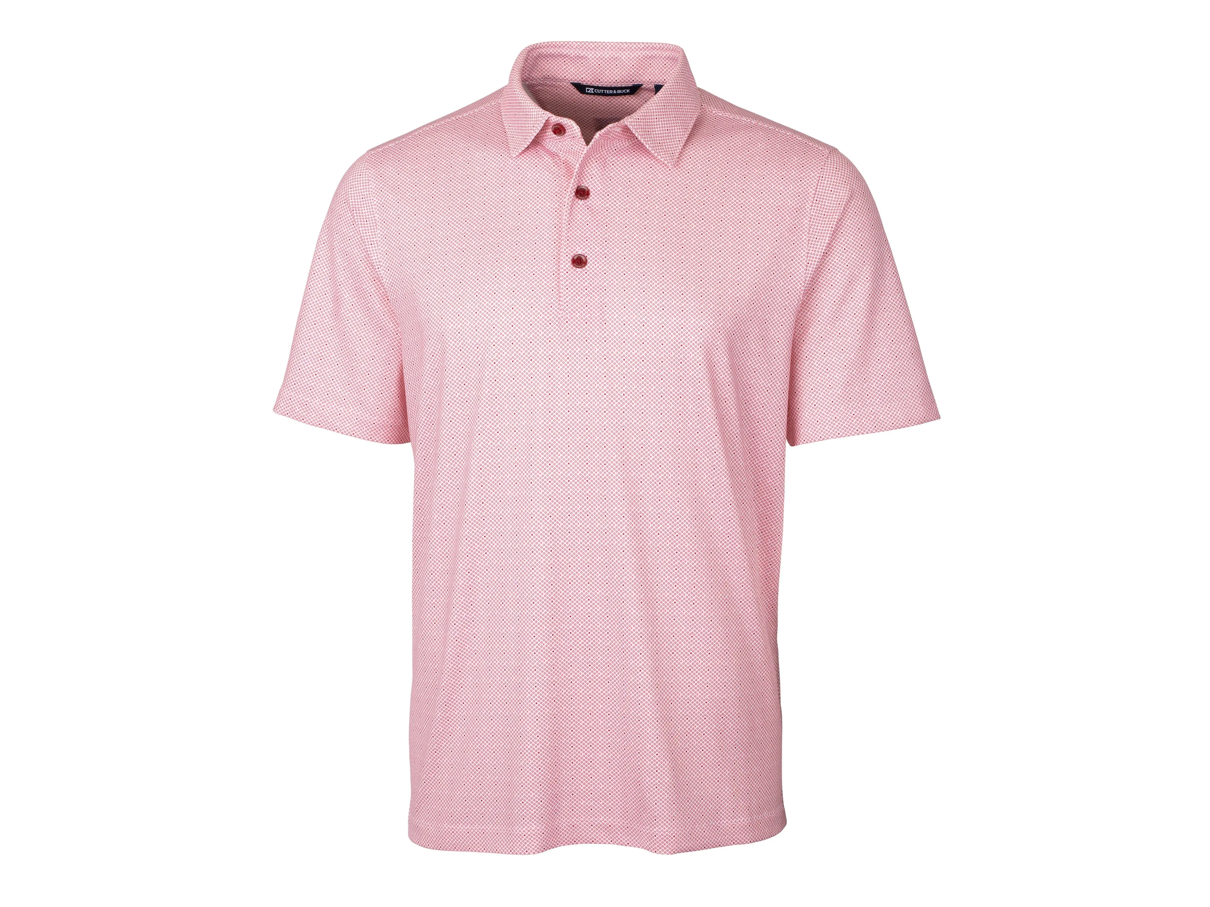 Cutter & Buck Pike Double Dot Print Stretch Mens Big and Tall Polo