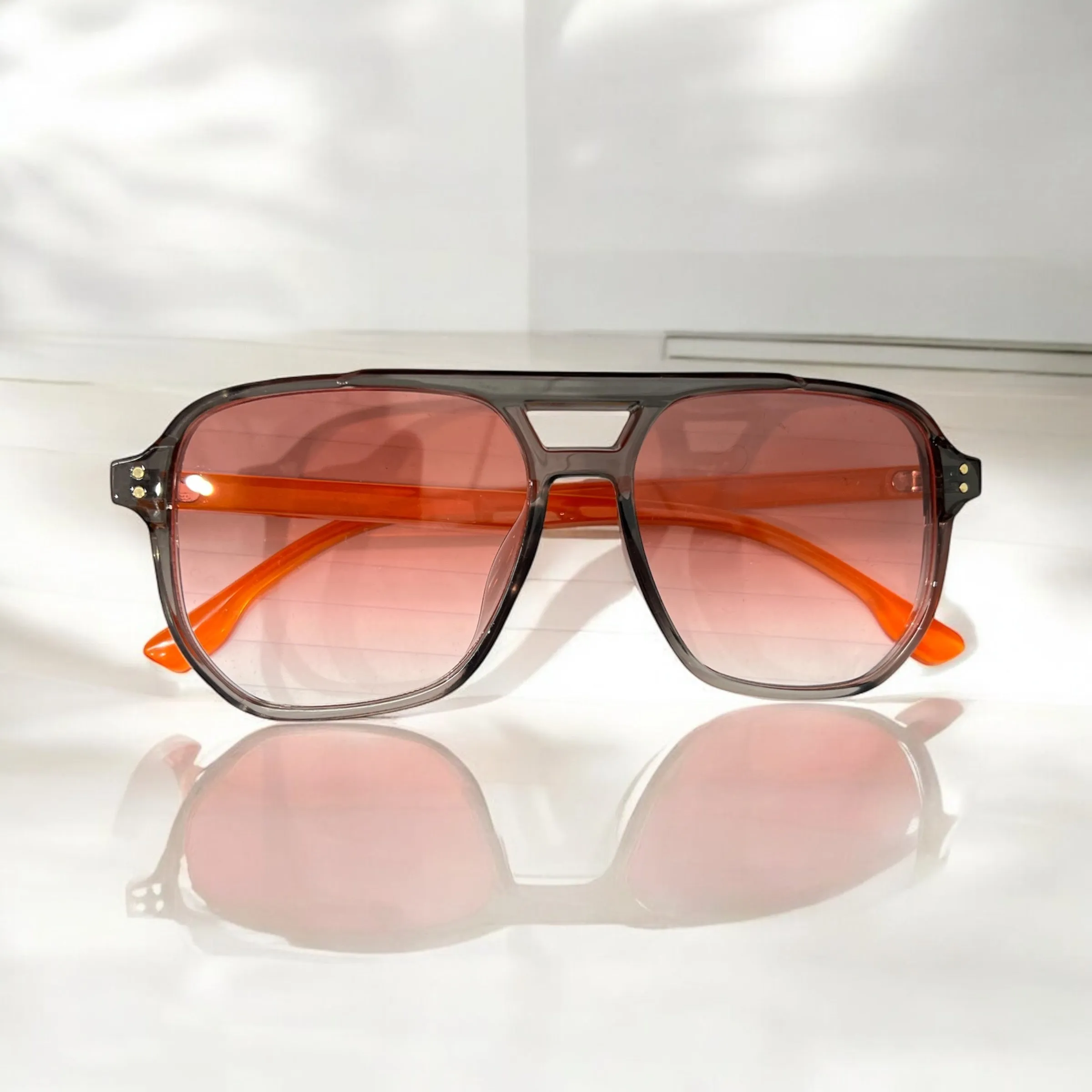 Dallas Aviator Sunglasses - Grey/Orange