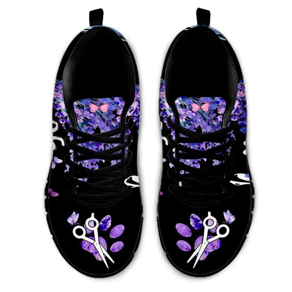 Dog Groomer Sneaker, Dog Groomer Lavender Flower Love Sneakers Shoes, Best Running Shoes, Unique Gifts For Dog Lovers