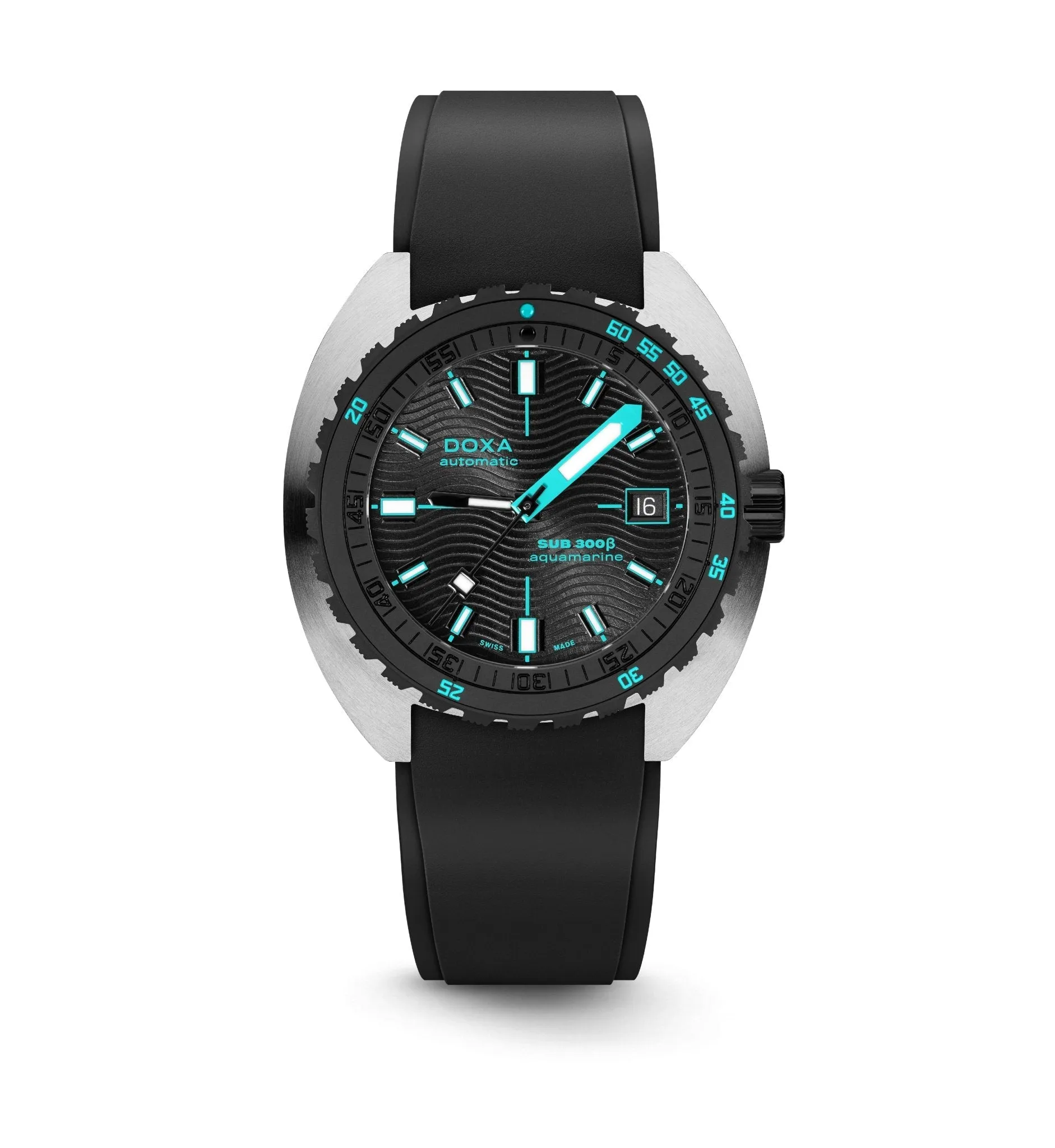 DOXA Sub 300 Beta Aquamarine Rubber Black - 830.10.241.10