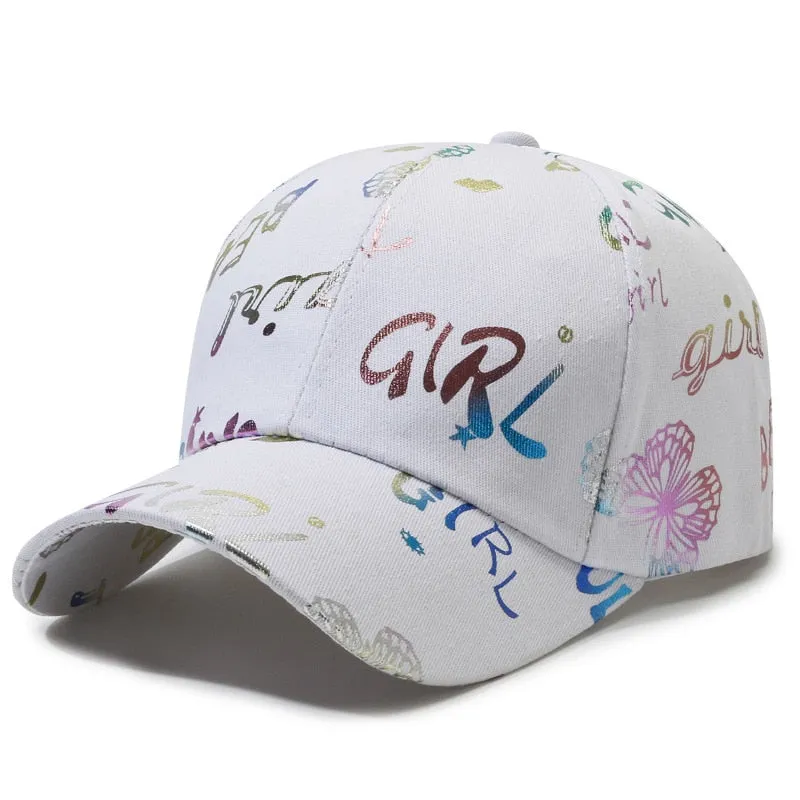 Fashion Women Men Print Graffiti Baseball Caps Female Male Sport Butterfly Smiling Face Letter Visors Cap Sun Hat For Women Men