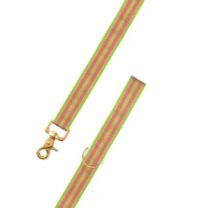 Grass Green & Pink Grosgrain Ribbon Dog Leash