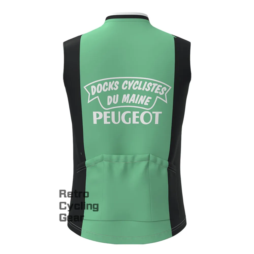 Green PEUGEOT Fleece Retro Cycling Vest