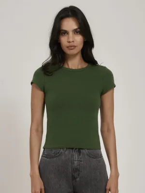 Hemp Rib Micro Tee - Kiwi Green