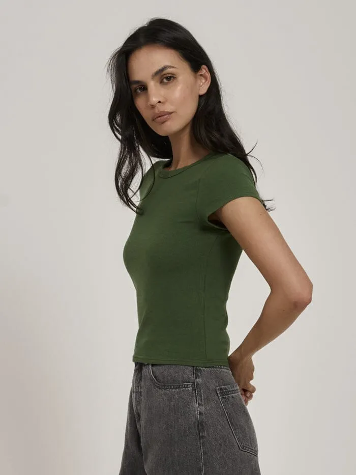 Hemp Rib Micro Tee - Kiwi Green