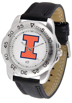 Illinois Fighting Illini Sport Leather Men’s Watch