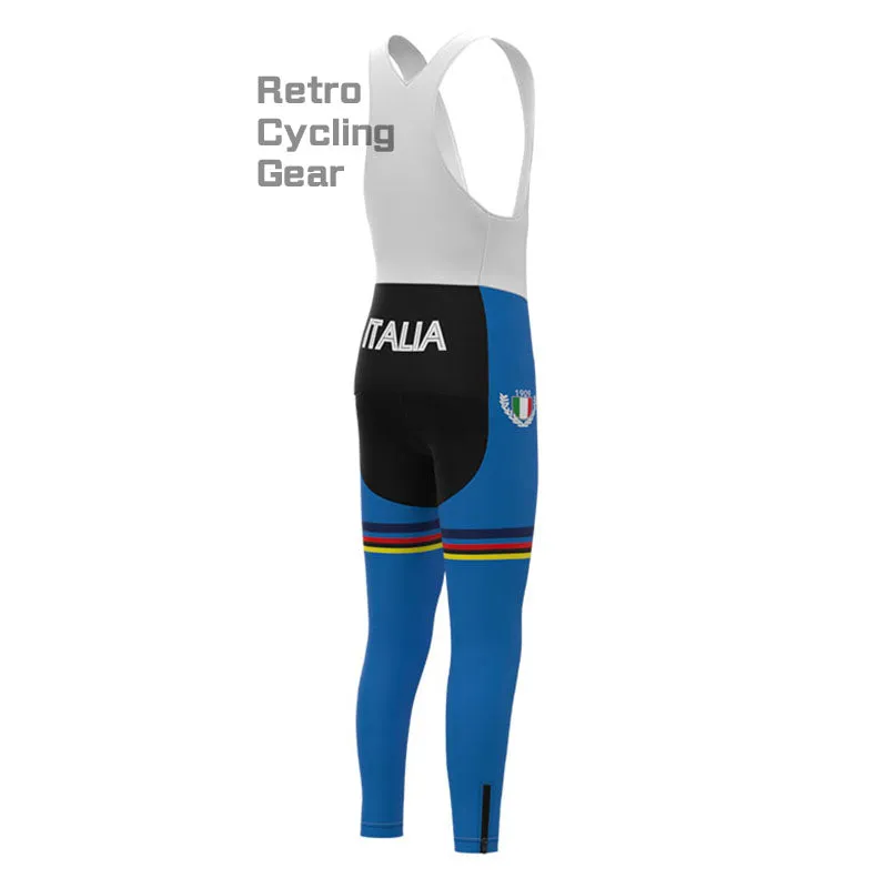 Maglia Azzurra Italia Fleece Retro Cycling Kits