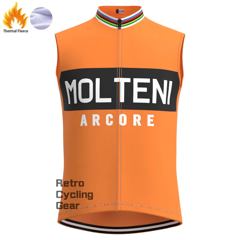 MOLTENI Orange White Fleece Retro Cycling Kits