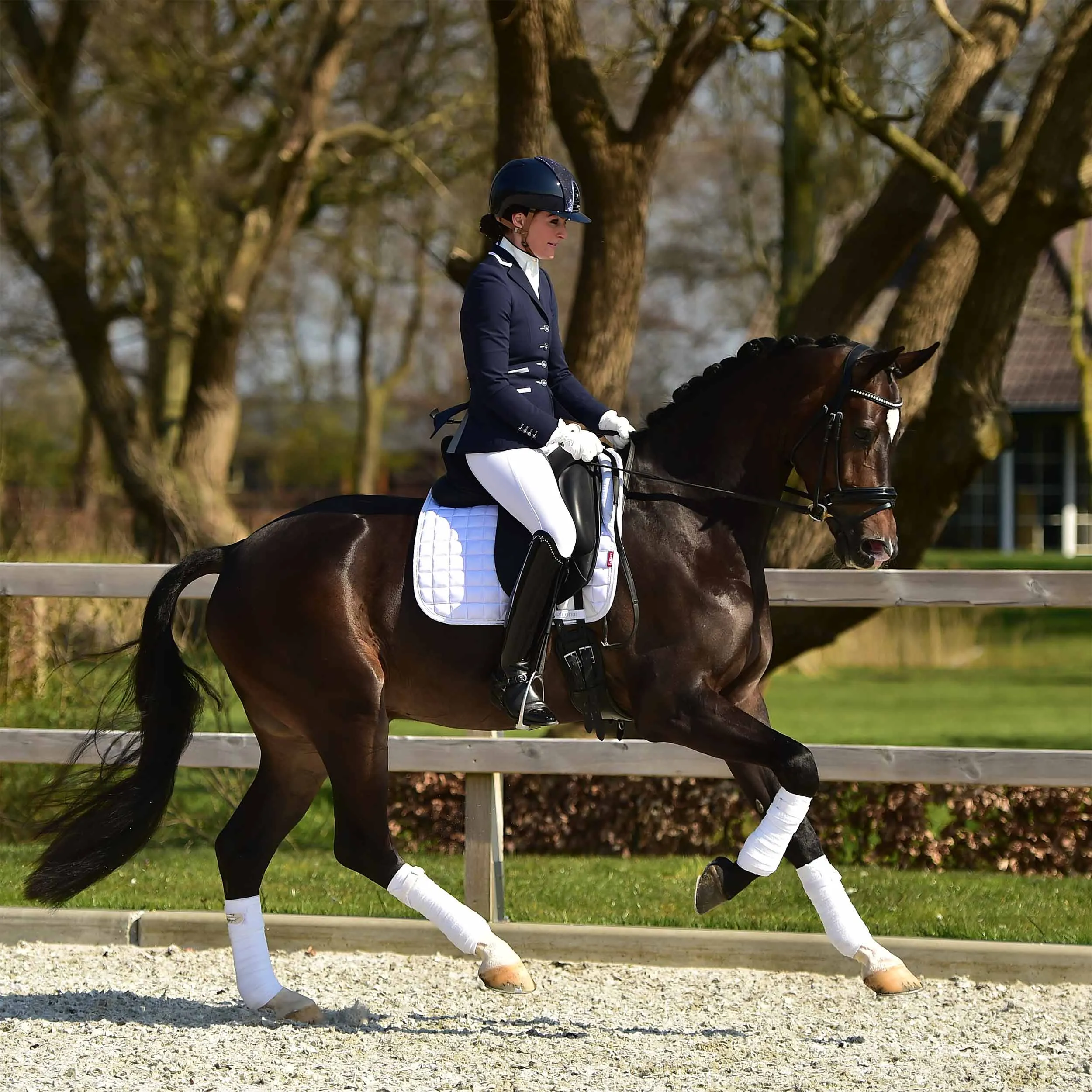 Navy competition jacket - white piping