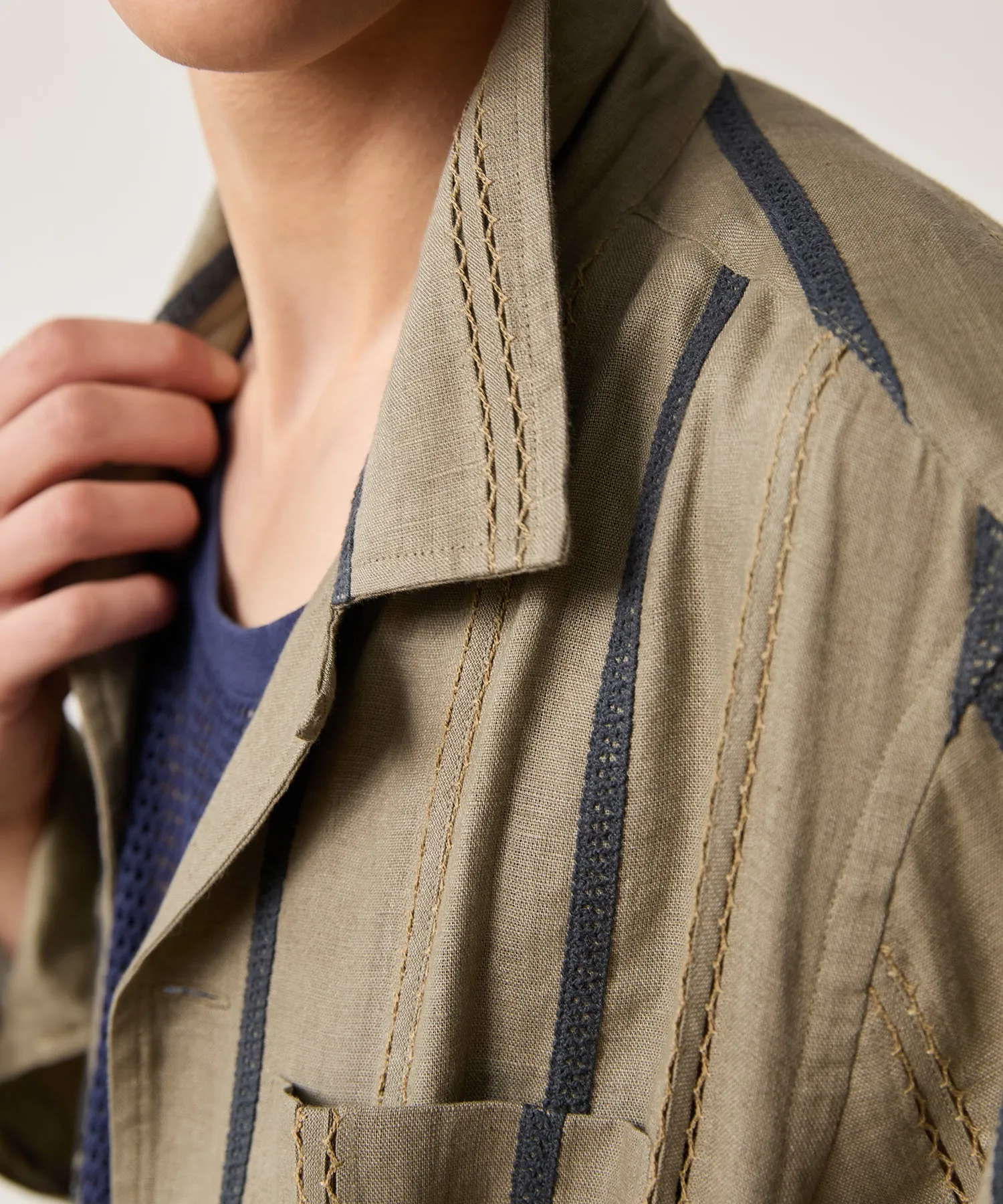 Olive Jacquard Guayabera Shirt in Olive