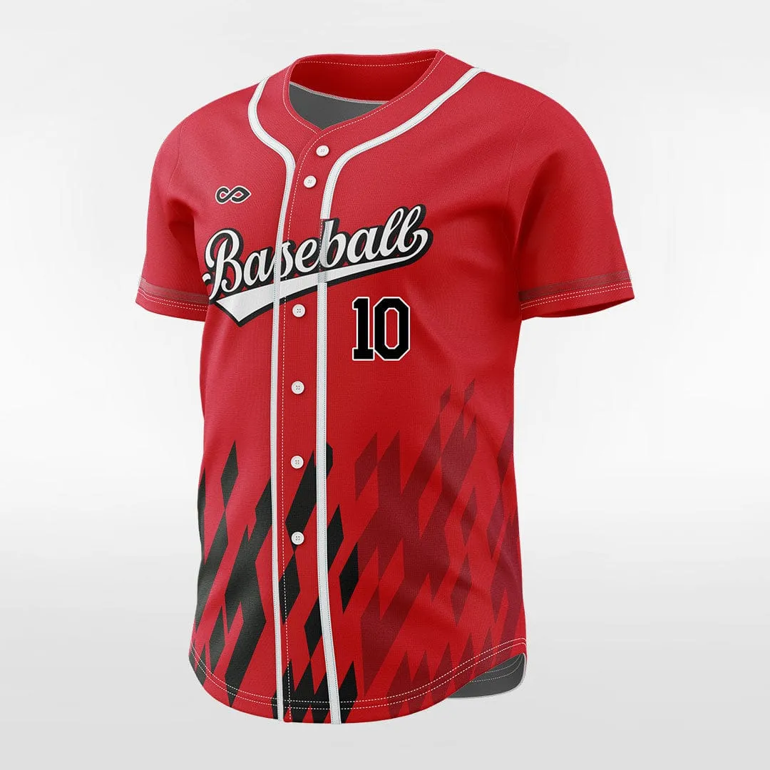 Pixel Fire - Customized Men's Sublimated Button Down Baseball Jersey