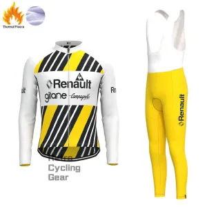 Renault Stripe Fleece Retro Cycling Kits