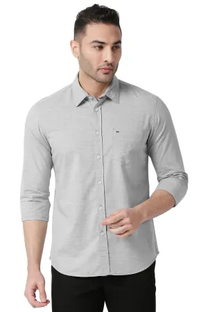 Slim Fit Cotton Polyester Chambray Shirt