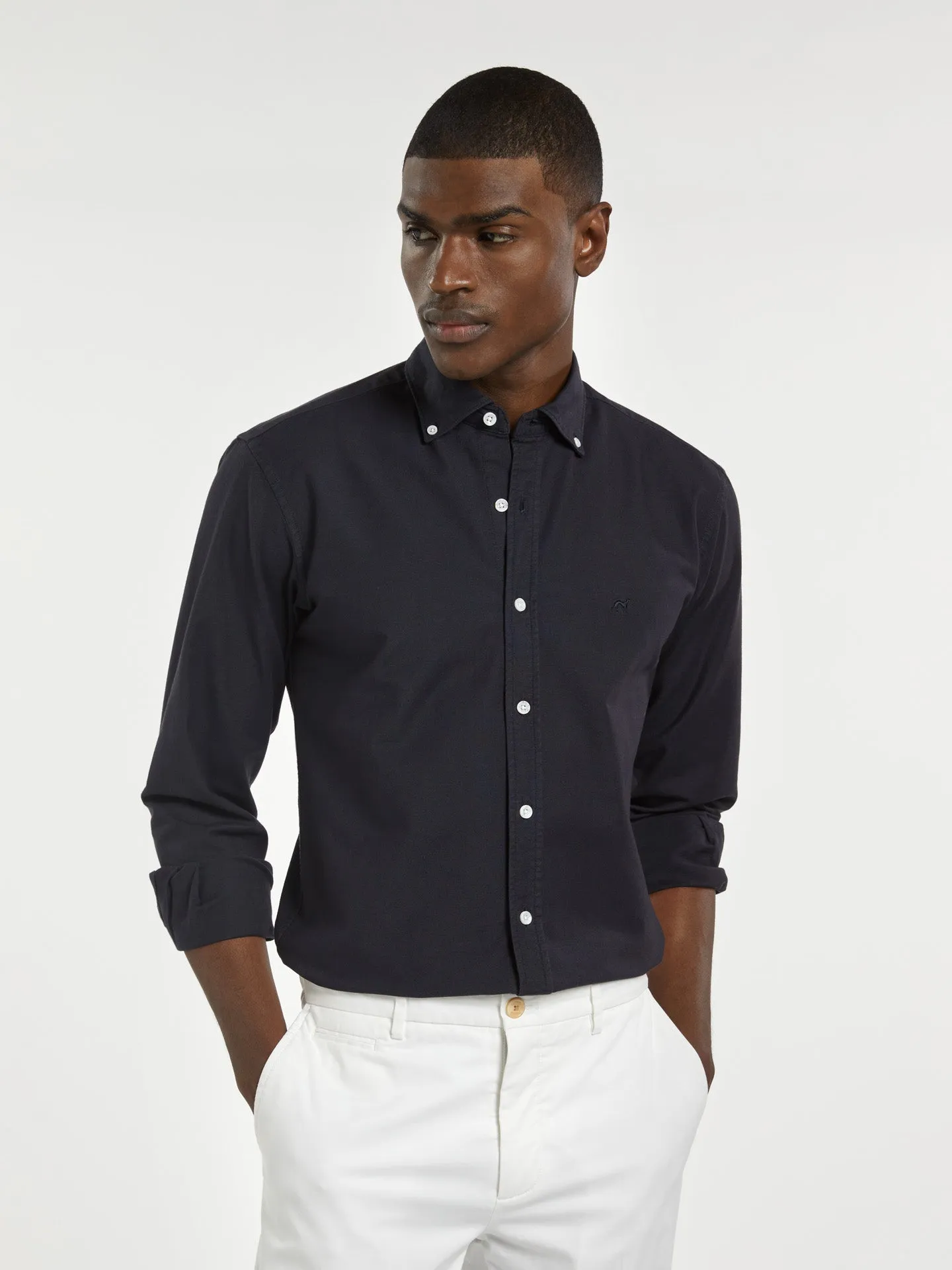 Slim fit garment dye oxford shirt