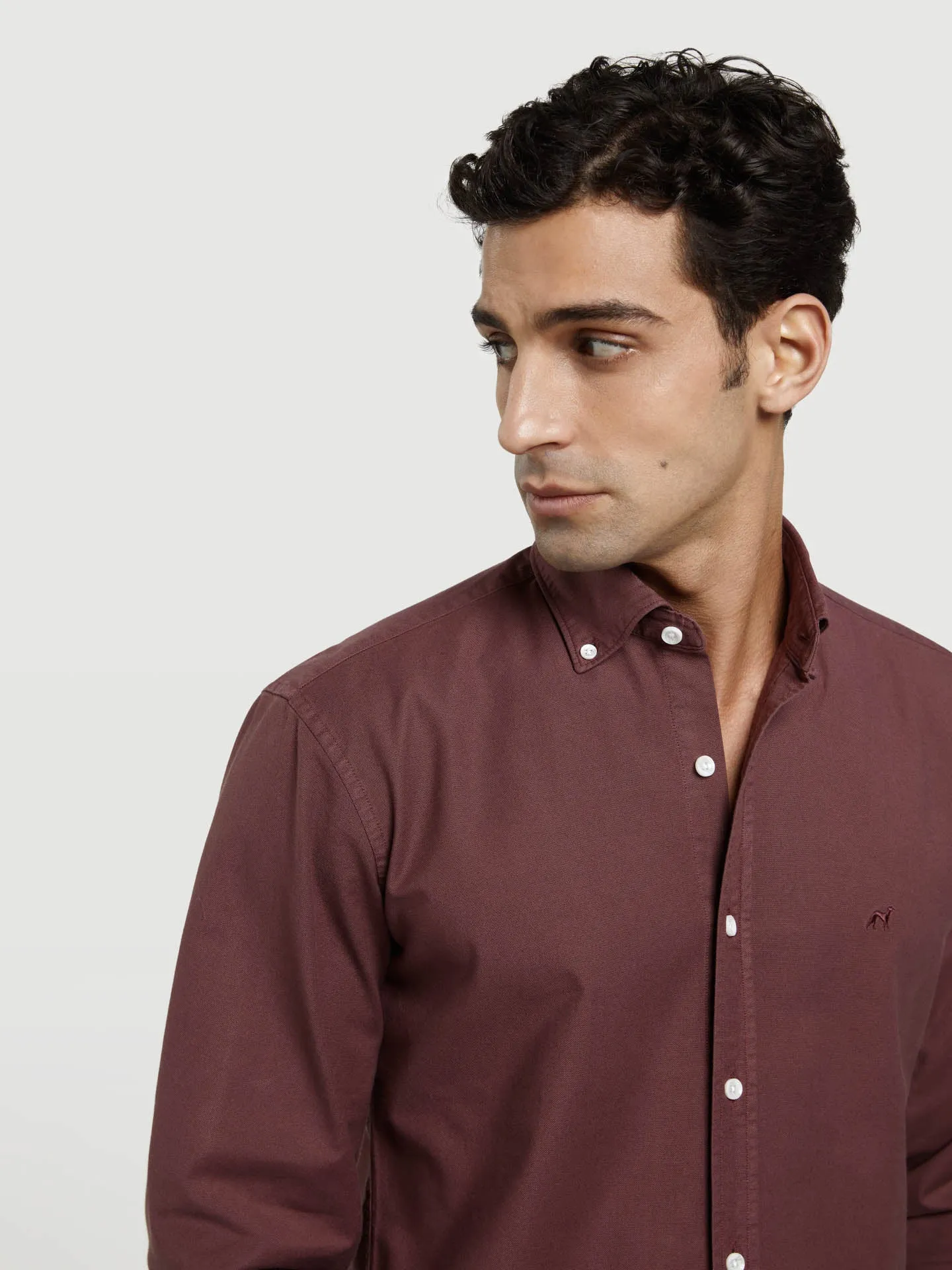 Slim fit garment dye oxford shirt