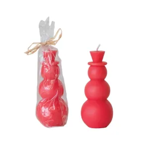 Snowman Shaped 4.5" Candle, Watermelon