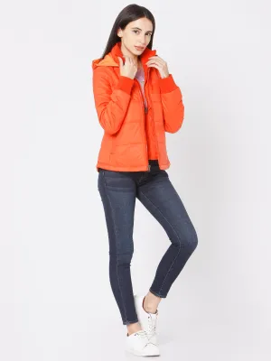 Spykar Orange Polyester Women Jacket