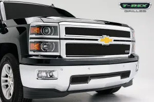 T-REX Sport Series, 2 Piece Overlay Grilles - Powdercoat - 2014-2015 Silverado