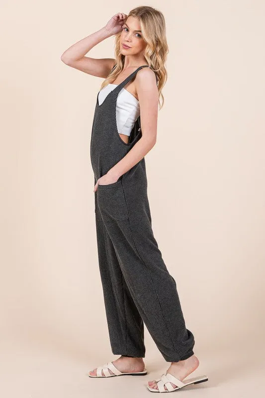 TEEK - Charcoal Textured Rib Overalls