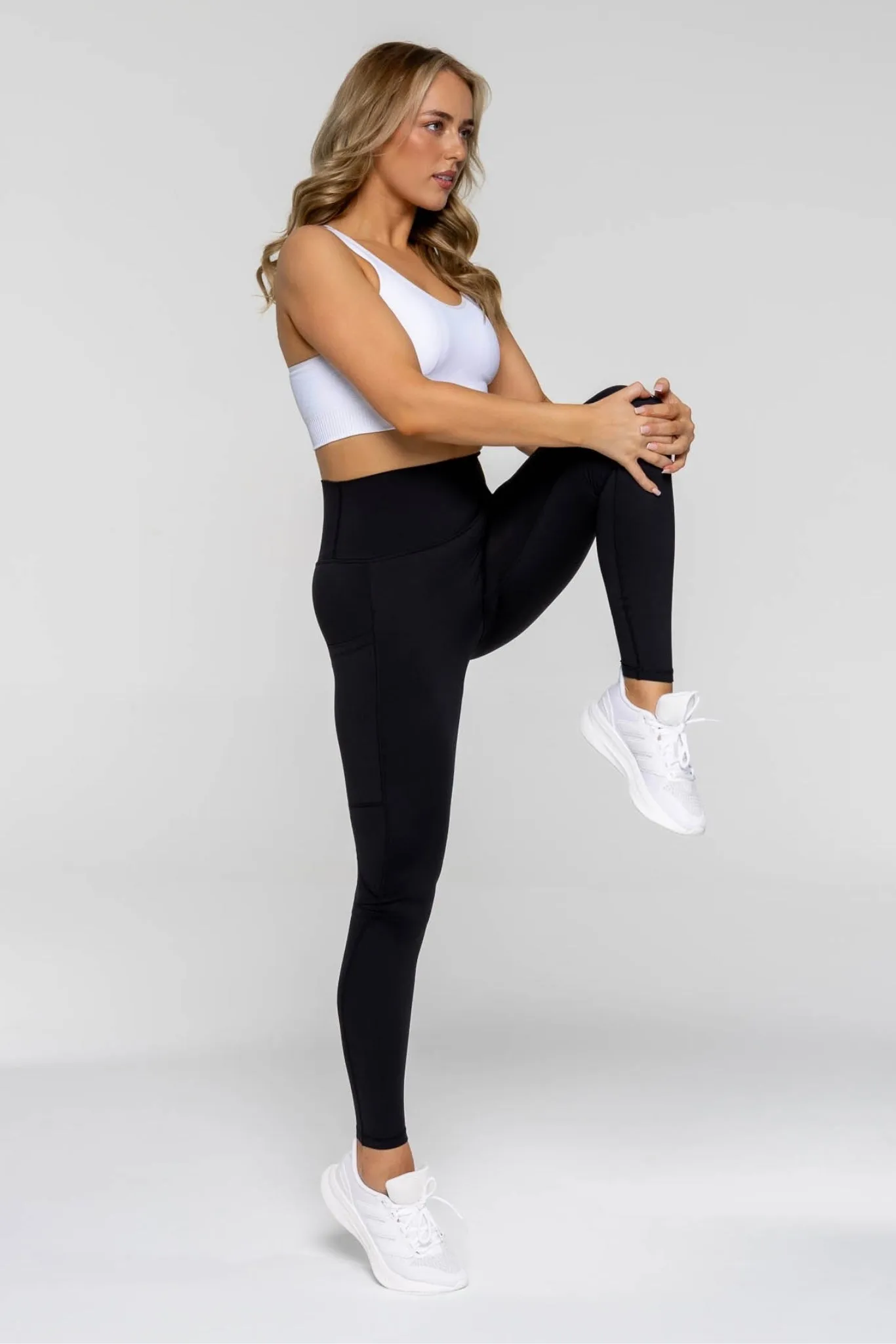 WOMEN'S HIKING LEGGINGS FULL LENGTH BLACK